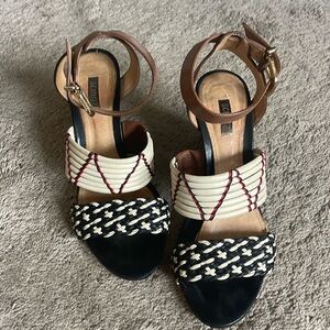 Schutz multi-color mid-heel sandal